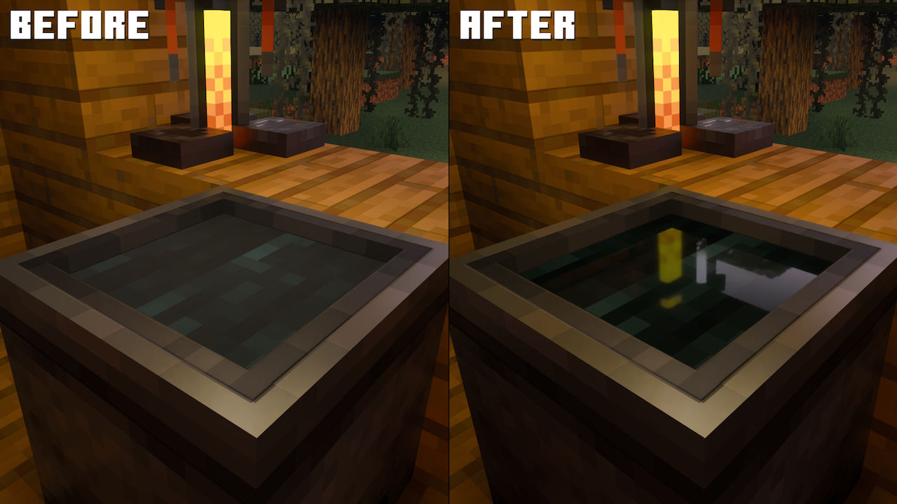 Vanilla RTX - Cauldron Water PBR Fix - Minecraft RTX Bug Fixes & Enhancements