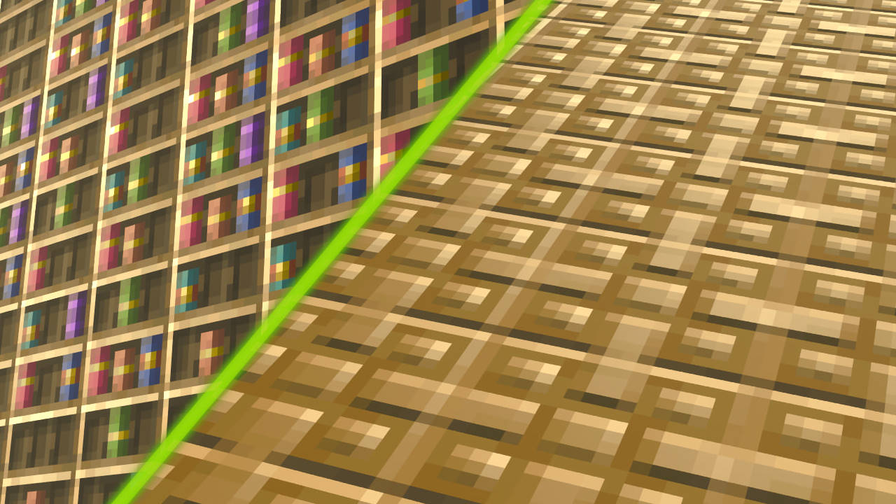Vanilla RTX Normals Chiseled Bookshelf Image