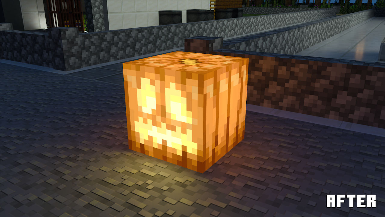 Vanilla RTX - Jack'O Lantern Enhanced - Minecraft RTX Bug Fixes & Enhancements