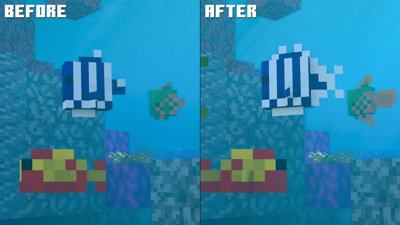 Vanilla RTX - Fish Fins Missing Texture Fix - Minecraft RTX Bug Fixes & Enhancements