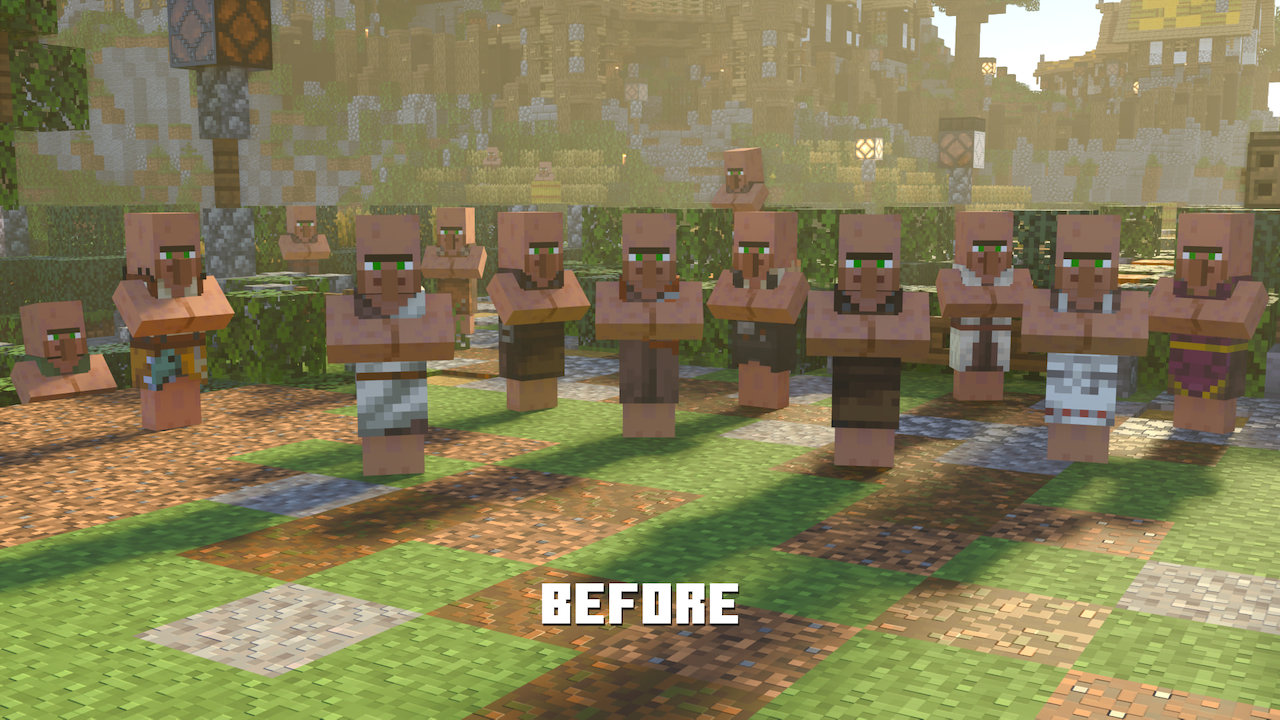 Vanilla RTX - Villager Clothes Rendering Fix - Minecraft RTX Bug Fixes & Enhancements